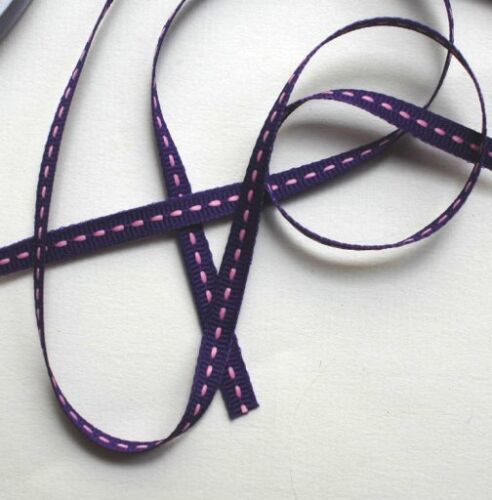 CRI Ribbon Purple with Pink Stitch (BND0015)