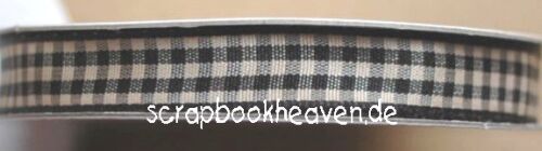 CRI Tolles Band auf einer Rolle - 3/8 Black & Cream Gingham