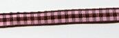 CRI Ribbon Pink-Brown Gingham 1/4"
