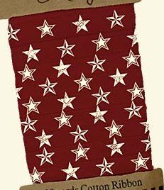 PBK Ribbons - Primitive Collection - Red-White Stars