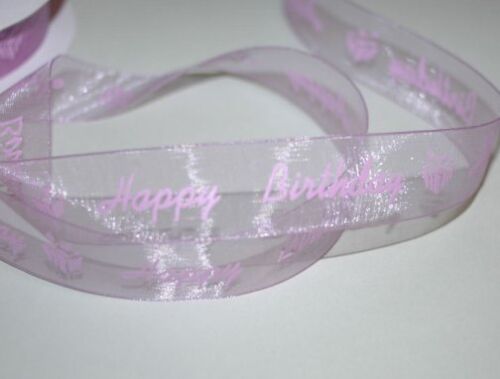 SRH Ribbon - Chiffon Happy Birthday Flieder (BND0065)