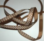 SRH Ribbon - Grosgrain 3/8" - Turftan mit white Dots