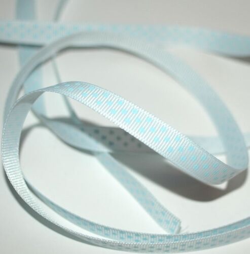 SRH Ribbon - Grosgrain 3/8" - Blue Vapor mit light blue Dots