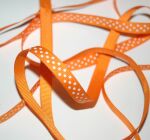 SRH Ribbon - Grosgrain 3/8" - Tangerine mit white Dots