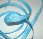 SRH Ribbon - Grosgrain 3/8" - Blue Mist mit white Dots