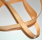 SRH Ribbon - Grosgrain 3/8" - Gold mit white Dots