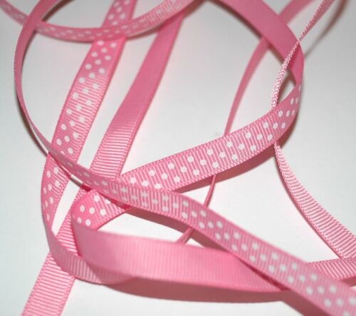 SRH Ribbon - Grosgrain 3/8" - Sherbet mit white Dots