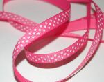 SRH Ribbon - Grosgrain 3/8" - Hot Pink mit white Dots