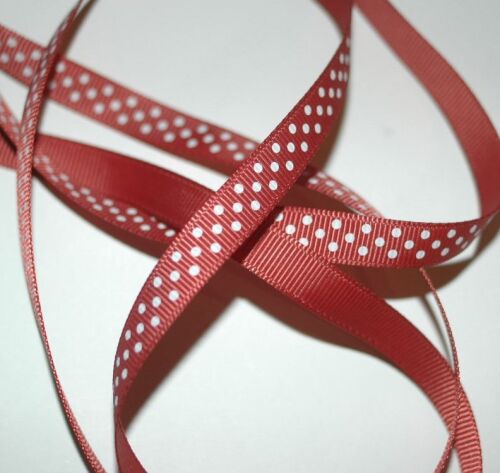 SRH Ribbon - Grosgrain 3/8 - Rust mit white Dots