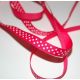 SRH Ribbon - Grosgrain 3/8" - Shocking Pink mit white Dots