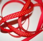 SRH Ribbon - Grosgrain 3/8" - Hot Red mit Tangerine...