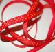 SRH Ribbon - Grosgrain 3/8" - Hot Red mit Tangerine Dots
