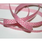 SRH Ribbon - Grosgrain 3/8 - Quartz mit shocking pink Dots