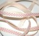 SRH Ribbon - Grosgrain 3/8" - Nude mit hot pink Dots