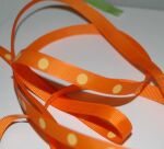 SRH Ribbon - Grosgrain 3/8" - Tangerine mit yellow...