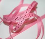 SRH Ribbon - Grosgrain 3/8" - Sherbet mit burgundy Dots