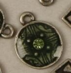 CCH Metal Art - Antik-Anhänger Grün rund dunkel