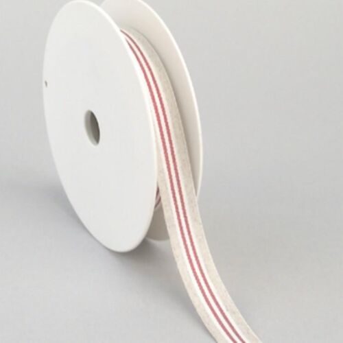 CCH Leinenband Rot gestreift 15 mm