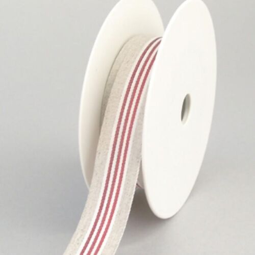 CCH Leinenband Rot gestreift 25 mm