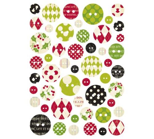 MAM Embellishment - Chipboard Buttons Mistletoe