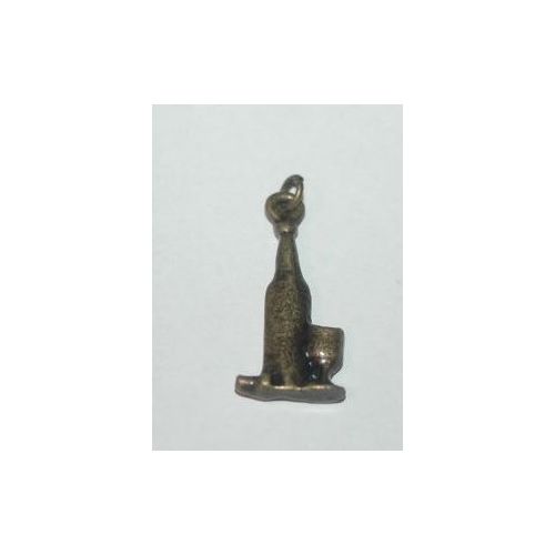 GLB Charm - Weinflasche mit Glas Antique Bronze