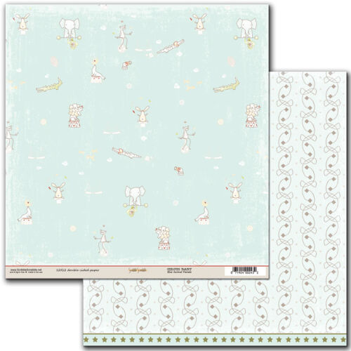 SCS Cardstock - Circus Baby Blue Animal Parade