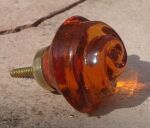 SRH Metal Art - Knob/Knopf Glas Rose Cognac