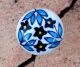 SRH Metal Art - Knob/Knopf Keramik Blue Flowers