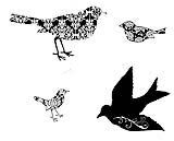 BLD Stempelgummi - Damask Birds Cube