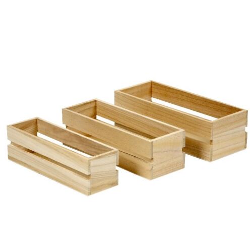 CCH Wood Art - Obststeigen 3er-Set
