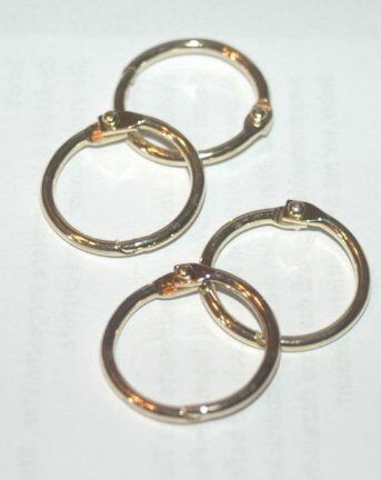 SRH Buchringe / Klappringe / Schlüsselringe / Heftringe Gold 38 mm Durchmesser
