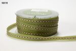 MYA Ribbon - Grosgrain Olive/Mauve Solid Stitch