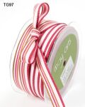 MYA Ribbon - Grosgrain Pink Brown Stripe