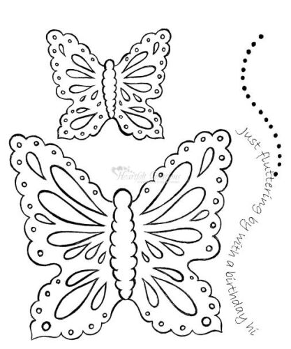 HTF Stempelgummi - Tropical Butterfly Set Pre-Cut mounted
