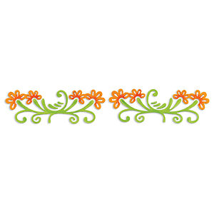 Sizzlits Decorative Strip Die - Flowers with Flourish Stems