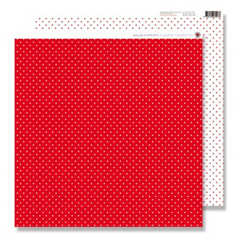 KMK Cardstock - Small Red & White Dots