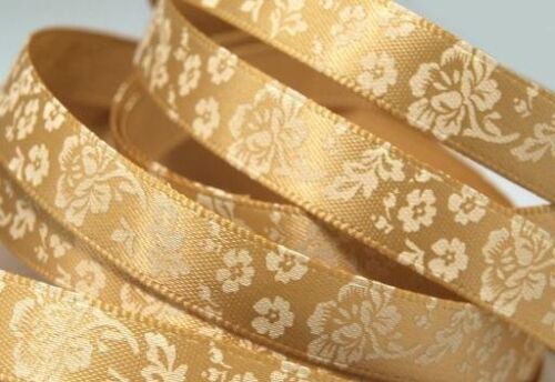 STK Band - Satin Blumen Gold 10 mm