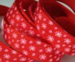 STK Band - Grosgrain Petit Fleur Rot 18 mm