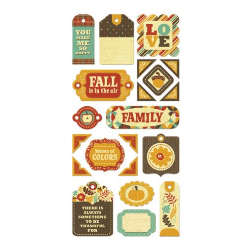 WRM Sticker - Layered Chipboard Tags Maple Grove