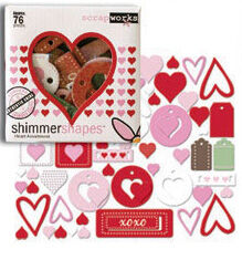SCW Chipboard - Shimmer Shapes Lucky in Love