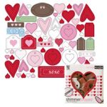 SCW Chipboard - Shimmer Shapes Lucky in Love