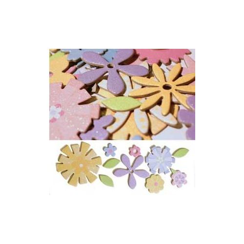 SCW Chipboard - Shimmer Shapes Floral Assortment