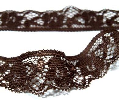 STK Spitze - Elastische Wäschespitze 20 mm Chocolate