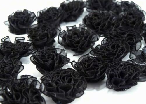 STK Flowers - Chiffon-Rose Schwarz 32 mm