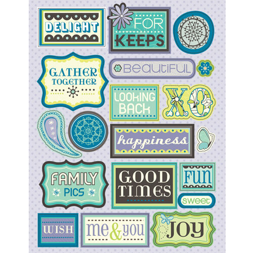 K & Company Sticker - Poppy Seed Words Embossed