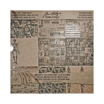 THZ Paper Pad 12"x12" - Tim Holtz Idea-ology Kraft Resist Halloween Haunts