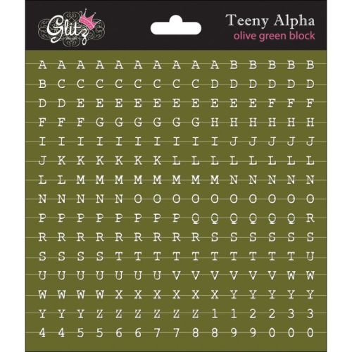 GLZ Sticker - Teeny Alphabet Olive