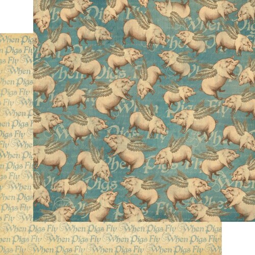 G45 Cardstock - Olde Curiosity Shoppe When Pigs Fly