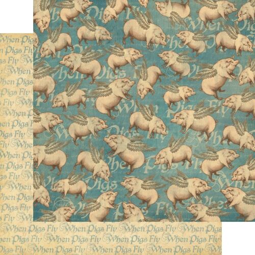 G45 Cardstock - Olde Curiosity Shoppe When Pigs Fly