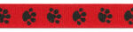 CHTR Ribbon - Grosgrain Paw Print Red/Black